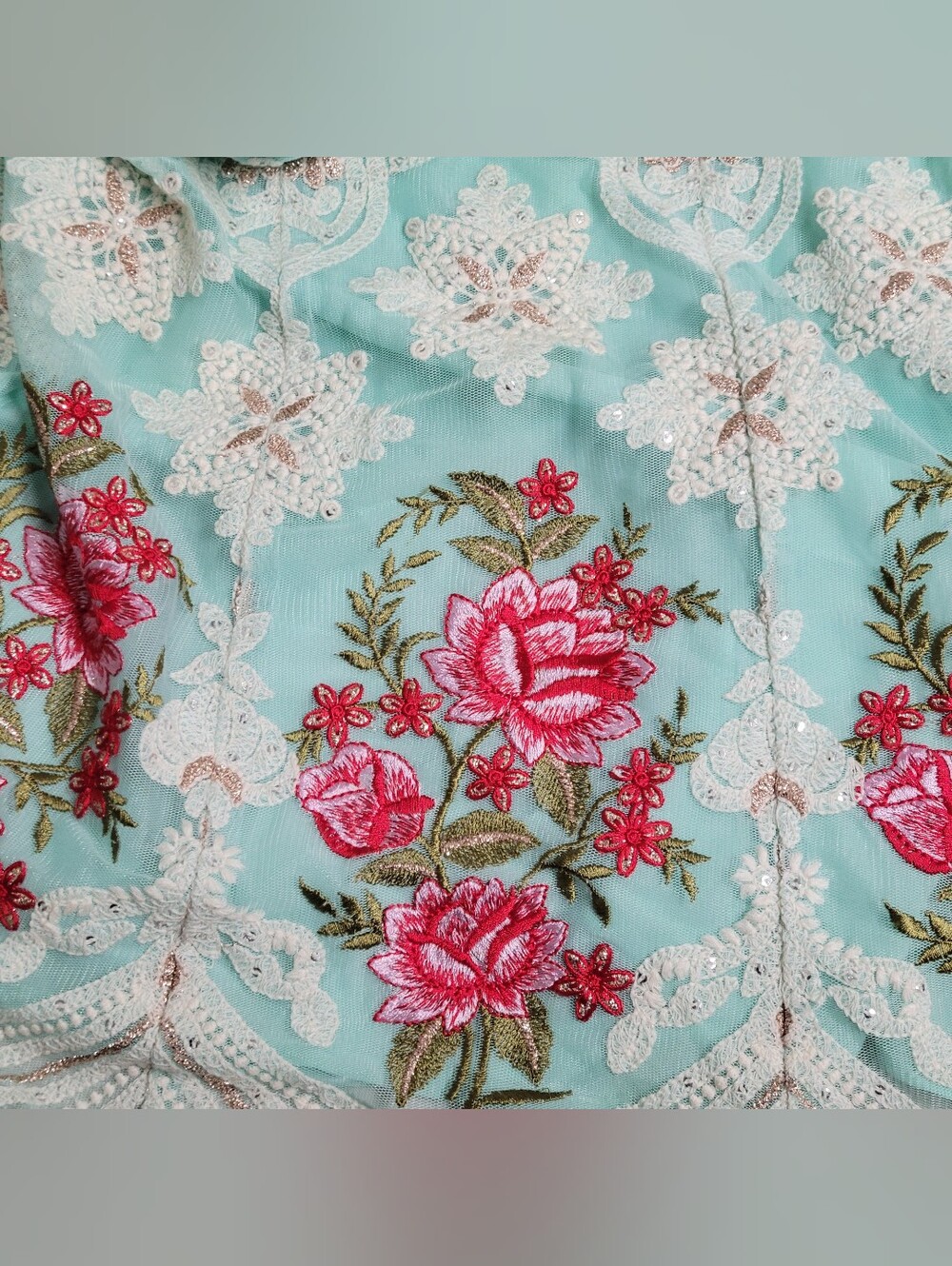 Soft Surroundings Analisa Lacy Embroidered Lined Floral Maxi Skirt Size Large. - Picture 8 of 11
